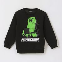 Polerón Cerrado Niño Creeper Run Negro Minecraft