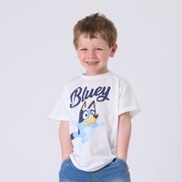 Polera Manga Corta Niño Blanco Jumping Bluey