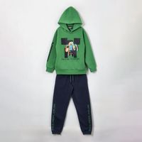 Conjunto Buzo Niño Verde Build Create Explore Minecraft