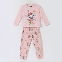 Pijama Manga Larga Niña Minnie Flores Rosado Disney
