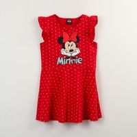 Vestido Niña Rojo Puntos Minnie Disney
