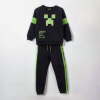 Conjunto Buzo Niño Creeper Face Negro Minecraft