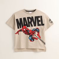 Polera Manga Corta Niño Spiderman Jump Beige Marvel