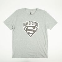 Polera Hombre Superman Man of Steel Gris DC Comics