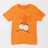 Polera Manga Corta Niña Naranjo Ansiedad Pixar Disney
