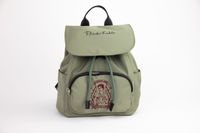 Mochila Mujer Gris Flores Frida Kahlo