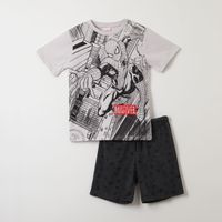Pijama Corto Niño Spiderman Comics Gris Marvel