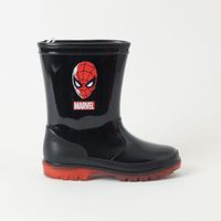 Bota De Agua Con Luces Y Chiporro Niño Spiderman Negro Marvel