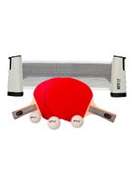 Set Ping Pong Tenis Mesa 2 Paleta + 3 Pelotas + Malla Retráctil K-Fit