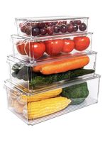 Pack De 4 Organizadores Contenedores Con Tapa Refrigerador