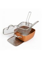 Sartén Cuadrado Antiadherente Cobre Set 4 ollas todo en uno Bfresh