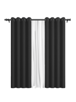 Pack Cortina de Tela Blackout + Velo Vincenzi 140x220 Gris Grafito