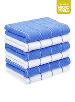 Pack De 12 Paños De Cocina 60x40 Cm Microfibra Azul Y Blanco