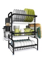 Escurridor Platos Secador Loza Inoxidable 3 Niveles