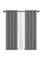 Pack Cortina de Tela Blackout + Velo Vincenzi 140x220 Gris