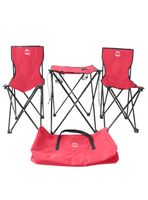 Mesa con 2 Sillas Plegables Rojo