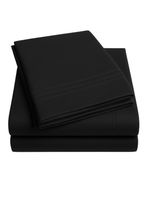 Juego De Sábanas Negro 1800 Hilos Ultra Suave 1,5 plazas Vincenzi