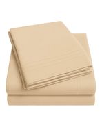 Juego De Sábanas Beige 1800 Hilos Ultra Suave tamaño King Vincenzi