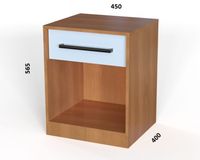 Velador ámbar 1 cajón canela-blanco