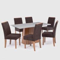 COMEDOR 6 PERSONAS RIBEIRA CANELA-CHOCOLATE