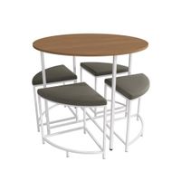 Comedor 4 Personas Compacto Gris