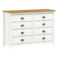 Cómoda Posadas 8 Cajones Blanco-Canela