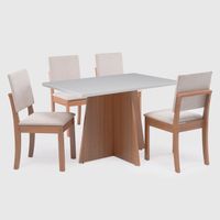 COMEDOR 4 PERSONAS LOTUS CANELA-BEIGE