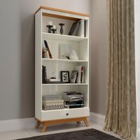 Estante Multiuso Recife 1 Cajón Blanco-Canela