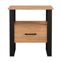 Velador Guayacán 1 cajón Canela- negro