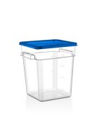 RECIPIENTE POLICARBONATO CUADRADO 17,2 LT CON TAPA AZUL