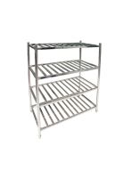 ESTANTERIA ACERO INOX TIPO REJILLA DE 150 x 60 x 155 cms.