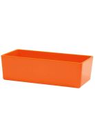 RECIPIENTE NARANJO 25X12X7.6CM.