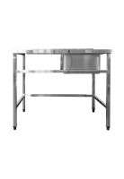 LAVADERO MURAL 1 TAZA SECADOR IZQUIERDO ACERO INOXIDABLE 140 X 60 CM