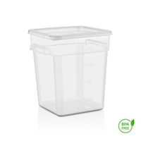 RECIPIENTE CUADRADO POLIPROPILENO 17.2 LITROS CON TAPA TRANSPARENTE