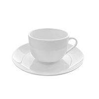 SET DE 6 TAZAS Y PLATO DE TE PORCELANA 220CC COUPE LÍNEA PADUA