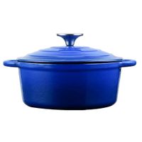 OLLA HIERRO FUNDIDO REDONDA AZUL 24 X 12 CM