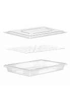 PACK CAJA DE ALMACENAMIENTO MAS TAPA Y DRENAJE 66X46X9 CM