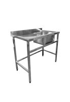 LAVADERO MURAL 1 TAZA SECADOR IZQUIERDO ACERO INOXIDABLE 100 X 60 CM