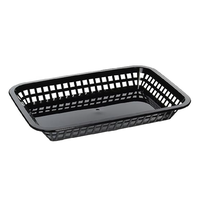 CANASTO POLIETILENO NEGRO RECTANGULAR 30X21X3.5 CM