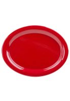 SET DE 3 PLATO OVALADO ROJO 28 CMS.
