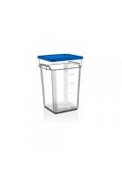 RECIPIENTE POLICARBONATO CUADRADO 20.8 LT CON TAPA AZUL