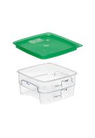 RECIPIENTE GRADUADO CUADRADO POLICARBONATO 2 LTS. CON TAPA VERDE