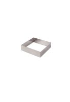 MOLDE CUADRADO ACERO INOX 14 x 14 x 4 cm