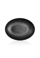 PLATO MELAMINA OVALADO NEGRA 30X 22.3CM LINEA TILDA