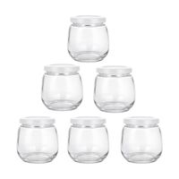 PACK DE 6 FRASCO DE VIDRIO 200CC TAPA HERMÉTICA PLASTICA