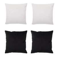 Set 4 Cojines combinados 40X40 Felpa velvet Ivory y Negro
