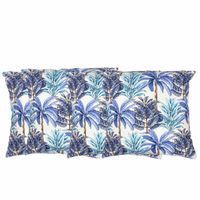Set 4 cojines Lona Española Palmeras 50x50 AZUL