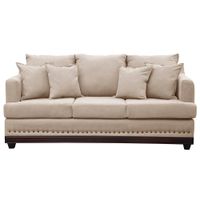 Sofa 3c Estambul tachas Tela  Beige 200 X 90 X 95
