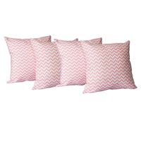 Set  4cojines Lona Española Zig Zag 50x50 cm Rosa