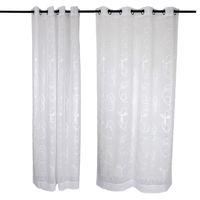 Set 2 Velos Bordado 1.40 X 2.20 Blanco